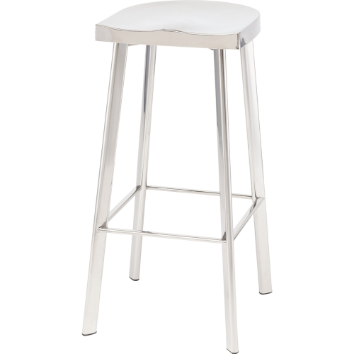 Icon Bar Stool in Polished Stainless Steel